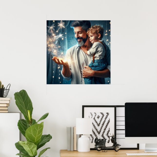 Póster Por un padre que puede hacer magia (2) (Oficina en casa)