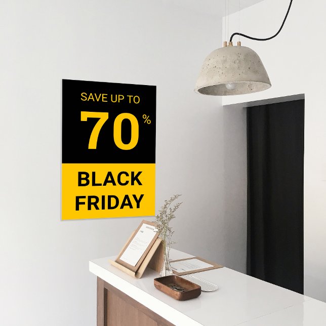 Póster Porcentaje de personalizados fuera de la venta de  (Custom Percentage Off Black Friday Store Sale Poster)