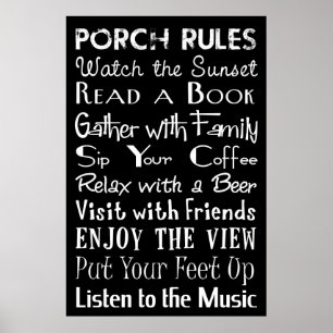Póster Porch Rules Poster