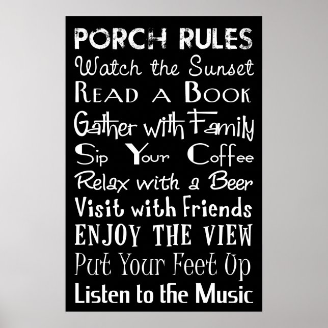 Póster Porch Rules Poster (Frente)