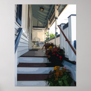 Póster Pórche de entrada en la arboleda NJ del océano