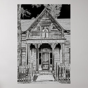 Póster Porche Hogar Sedman - Nevada City Montana Ghost To