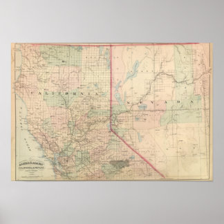 Póster Porción norte de California y Nevada