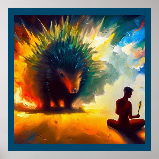 Póster Porcupina animal espiritual 3 (Frente)