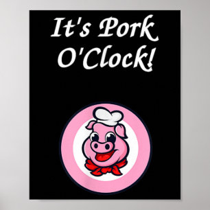 Póster Pork Oclock Bbq Shirt Barbecue Grill Smoker Funny