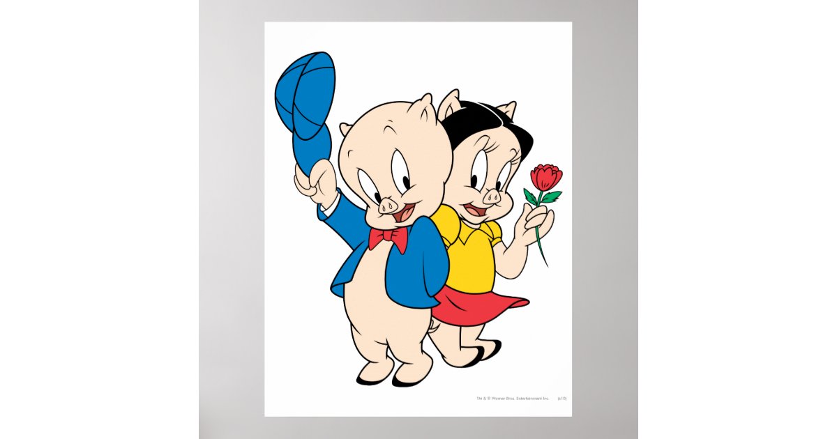 Póster Porky Pig y Petunia Zazzle.es