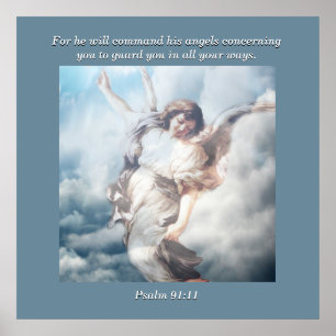 Póster Porque él mandará a sus ángeles concernientes a ti