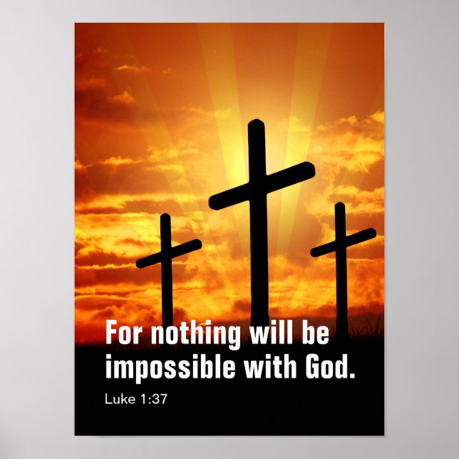 Póster Porque nada será imposible para Dios. (Frente)