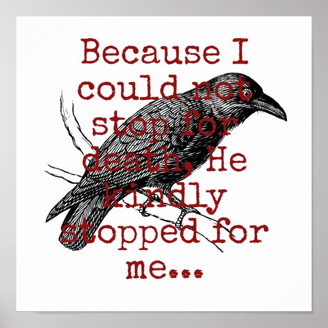 Póster Porque No Pude Parar Por La Muerte - Cita De La Mu (Frente)