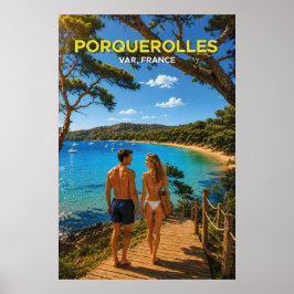Póster Porquerolles, France – Vintage Travel Poster