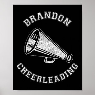 Póster Porrista Brandon Cheer Distressed Retro de los 90
