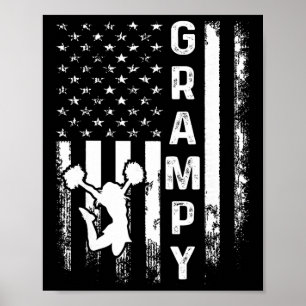 Póster Porrista Grita Abuelo Bandera de América Vintage N