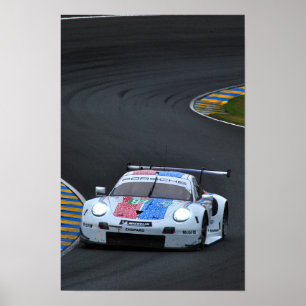 Póster Porsche 911 RSR no93 24 horas de Le Mans 2019