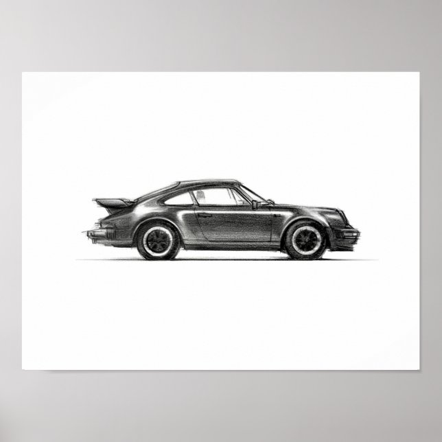 Póster Porsche 930 Turbo Print 12x16 (Frente)