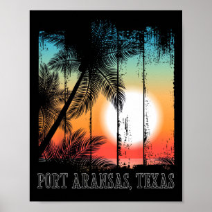 Póster Port Aransas Texas Beach Palms Vacation Surf Sundo