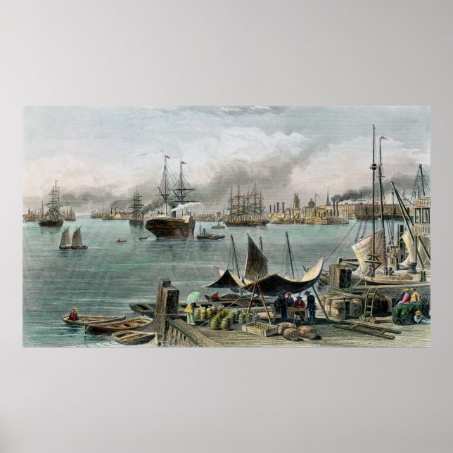 Póster Port of New Orleans, engraved by D.G. Thompson (Frente)