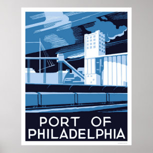 Póster Port Of Philadelphia 1936 WPA