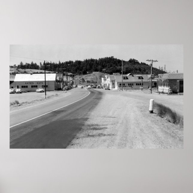 Póster Port Orford, Oregon Town View Photography (Frente)