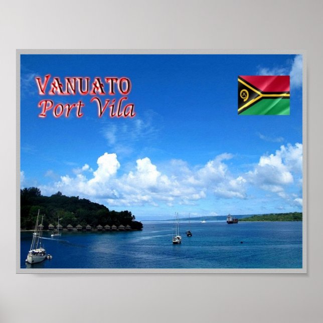 Póster Port Vila - Puerto Natural - Vanuatu - (Frente)