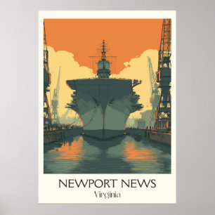 Póster Portaaviones Newport News VA