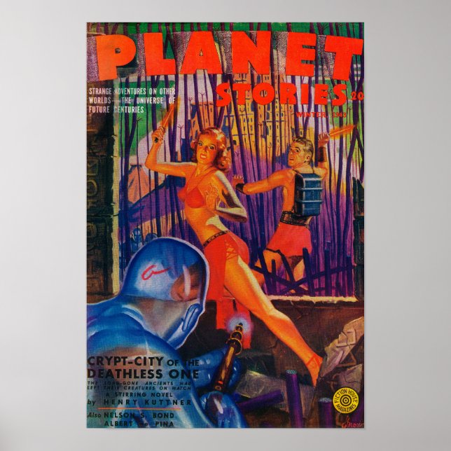 Póster Portada 3 de la revista Planet Stories (Frente)