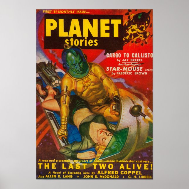 Póster Portada 6 de la revista Planet Stories (Frente)