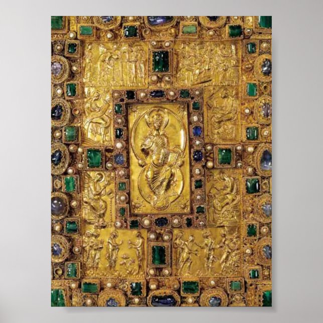 Póster Portada de joyas - Codex Aureus de St. Emmeram (Frente)
