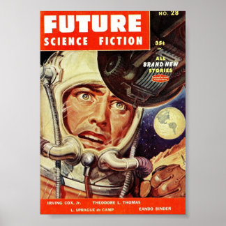 Póster Portada de la pulpa de ciencia ficción futura.
