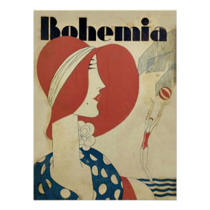 Póster Portada de la revista Art deco bohemia