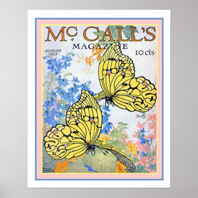 Póster Portada de la revista Butterfly de McCall 1917 16x (Frente)
