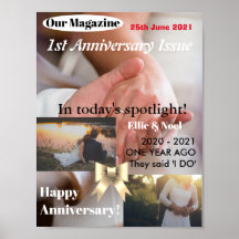 Portada de la revista personalizado 1 año Poster d