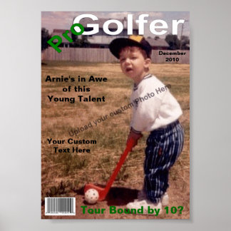 Póster Portada de la revista personalizado, Pro Golfer