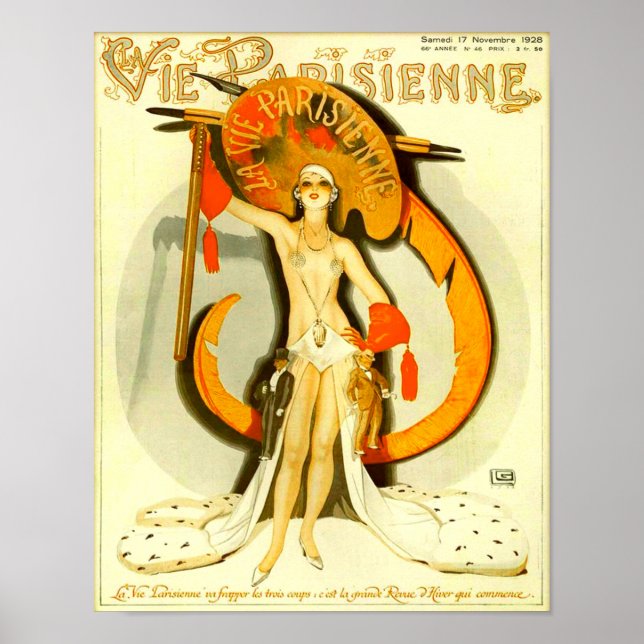Póster Portada de la revista Vie Parisienne 1928 (Frente)