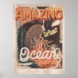 Póster Portada de la revista Vintage de biología marina