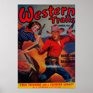 Póster Portada de la revista Western Trails