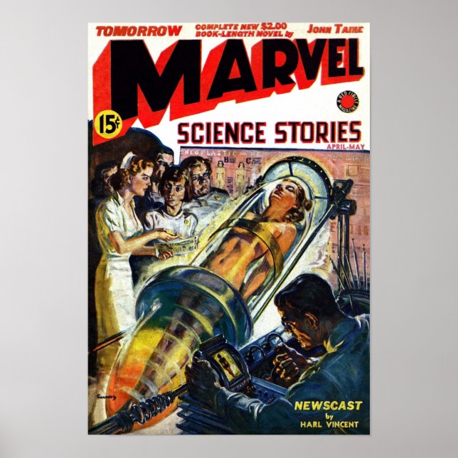 Póster Portada de Norman Saunders de Marvel Science Stori (Frente)