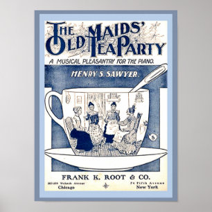 Póster Portada de partitura vintage La fiesta del té de l