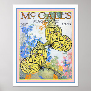 Póster Portada de revista 1917 de la mariposa de McCall