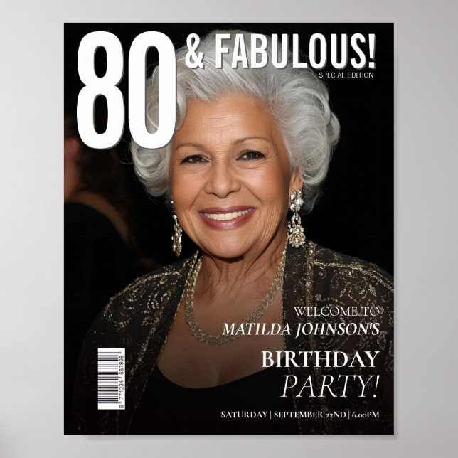 Póster Portada de revista Cumpleaños 80 Bienvenida (Frente)