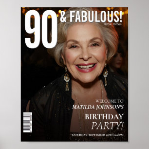 Póster Portada de revista Cumpleaños 90 Bienvenida