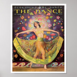Póster Portada de revista de baile de los años 20