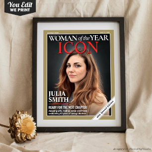 Póster Portada de revista de cumpleaños personalizada, re