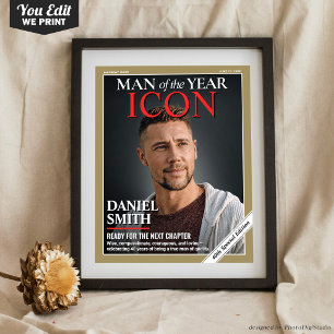 Póster Portada de revista de cumpleaños personalizada, re