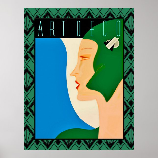 Póster Portada de revista de época Art Deco (Frente)
