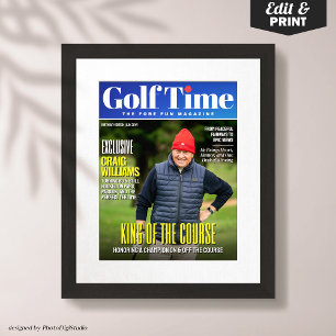 Póster Portada de revista de golf personalizada, regalo d
