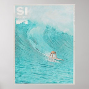 Póster portada de revista de surf de vintage