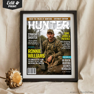 Póster Portada de revista HUNTER personalizada, Caza pers