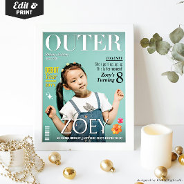 Póster Portada de revista OUTER personalizada para chicas