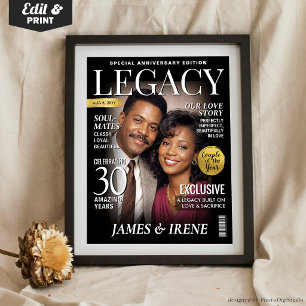 Póster Portada de revista personalizada para aniversario,
