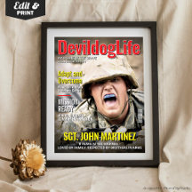 Portada de revista personalizada para soldado de m